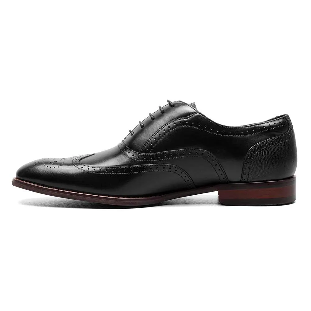 Stacy Adams Black KAINE Wingtip Oxford Shoes