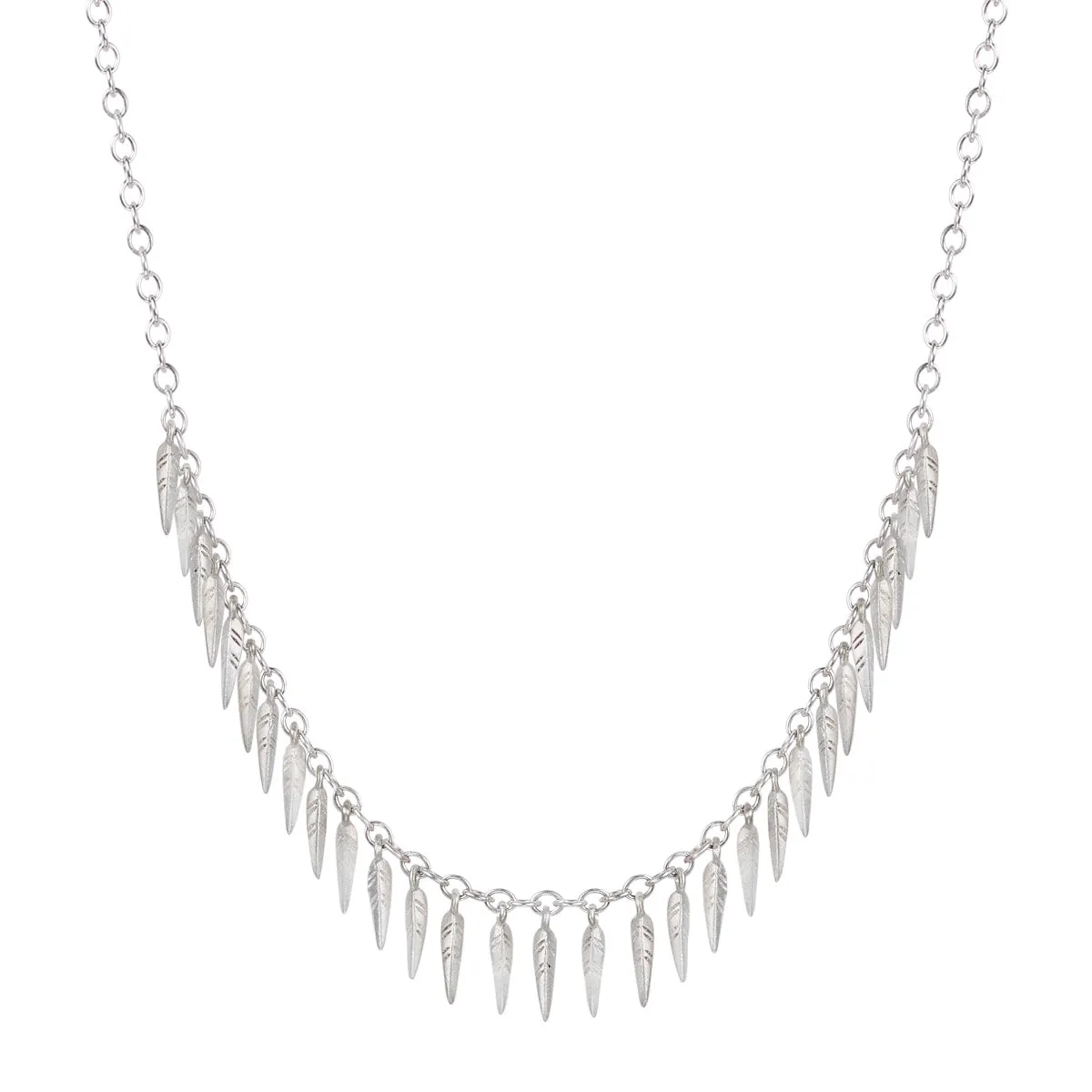 Sterling Silver Dream Catcher Fringe Necklace