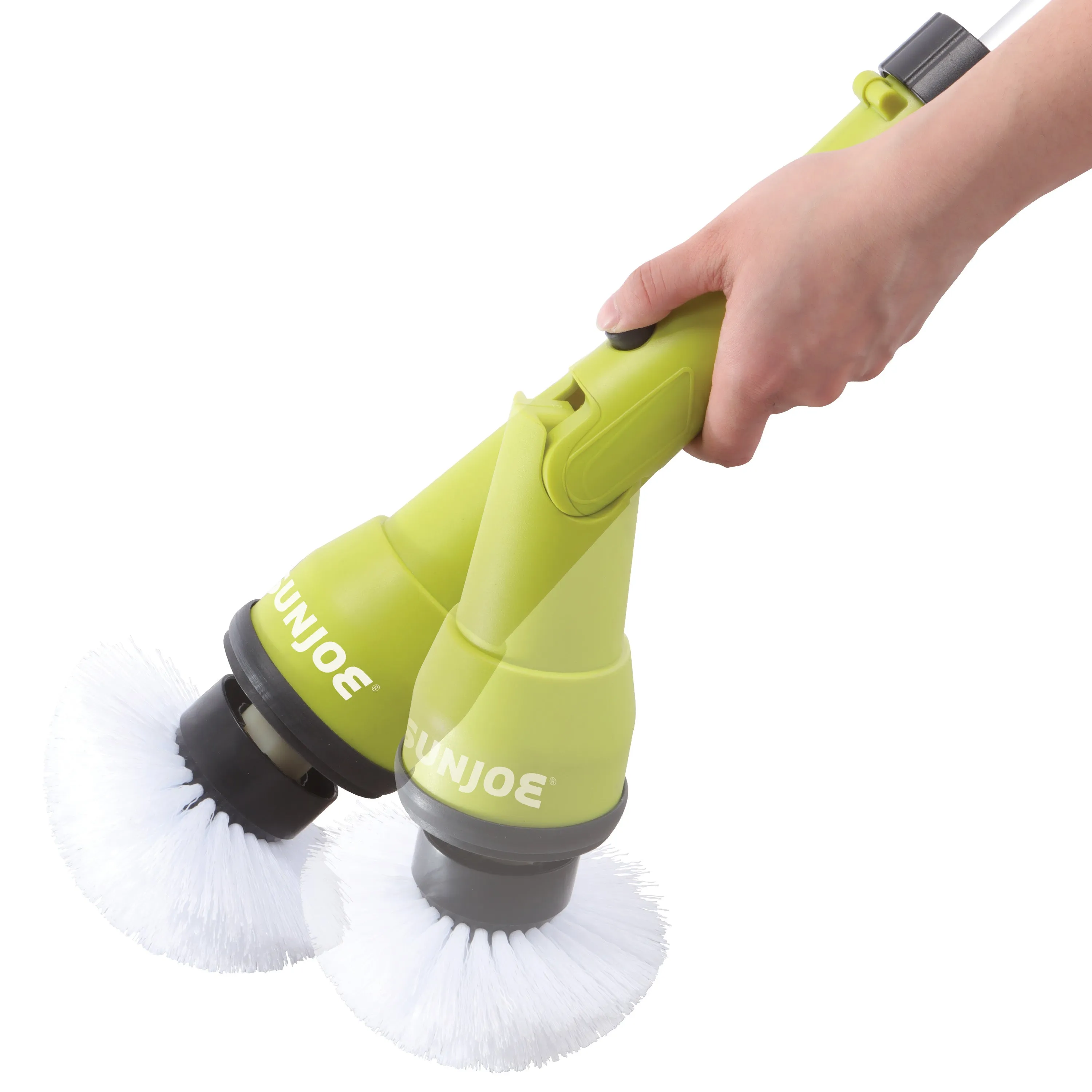 Sun Joe 24V-PWSCRB-LTW 24-Volt* IONMAX Cordless Heavy-Duty Indoor/Outdoor Power Scrubber | 4 Cleaning Attachments | Multi-Purpose 1000-OPM Oscillating Scrubber Head | For Grout, Tile, Bathtubs, Tire Rims & More | W/ 1.3-Ah Battery   Charger