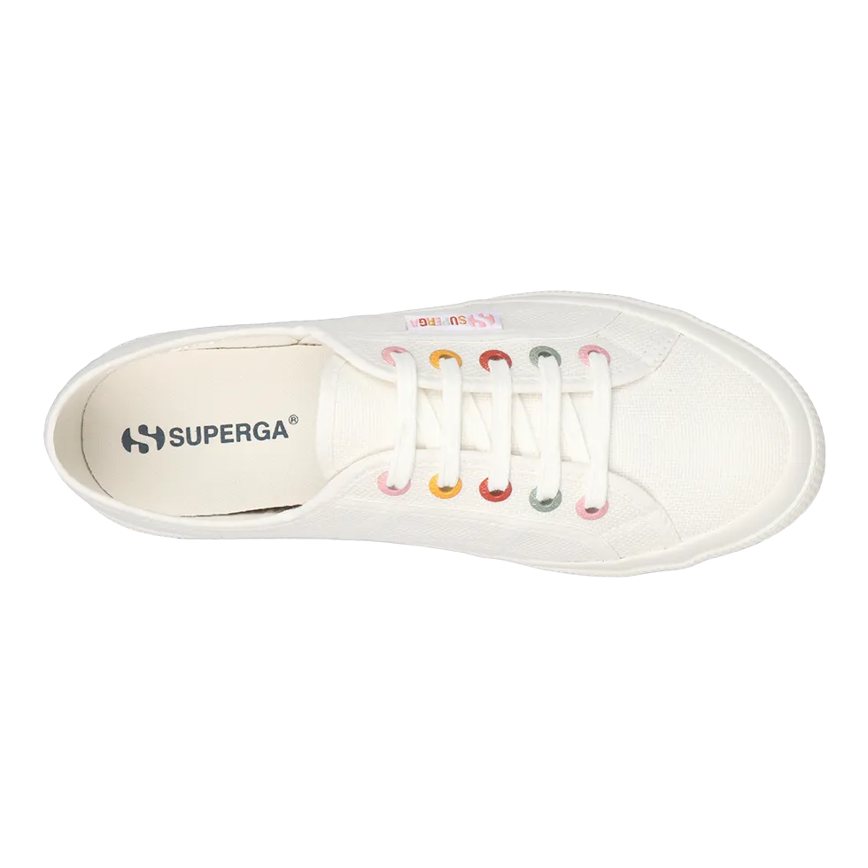 Superga 2750 Rainbow Eyelets White Avorio Groovy