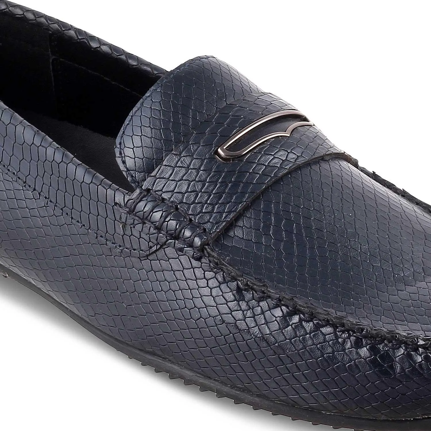 The Astro Blue Men's Leather Loafers Tresmode