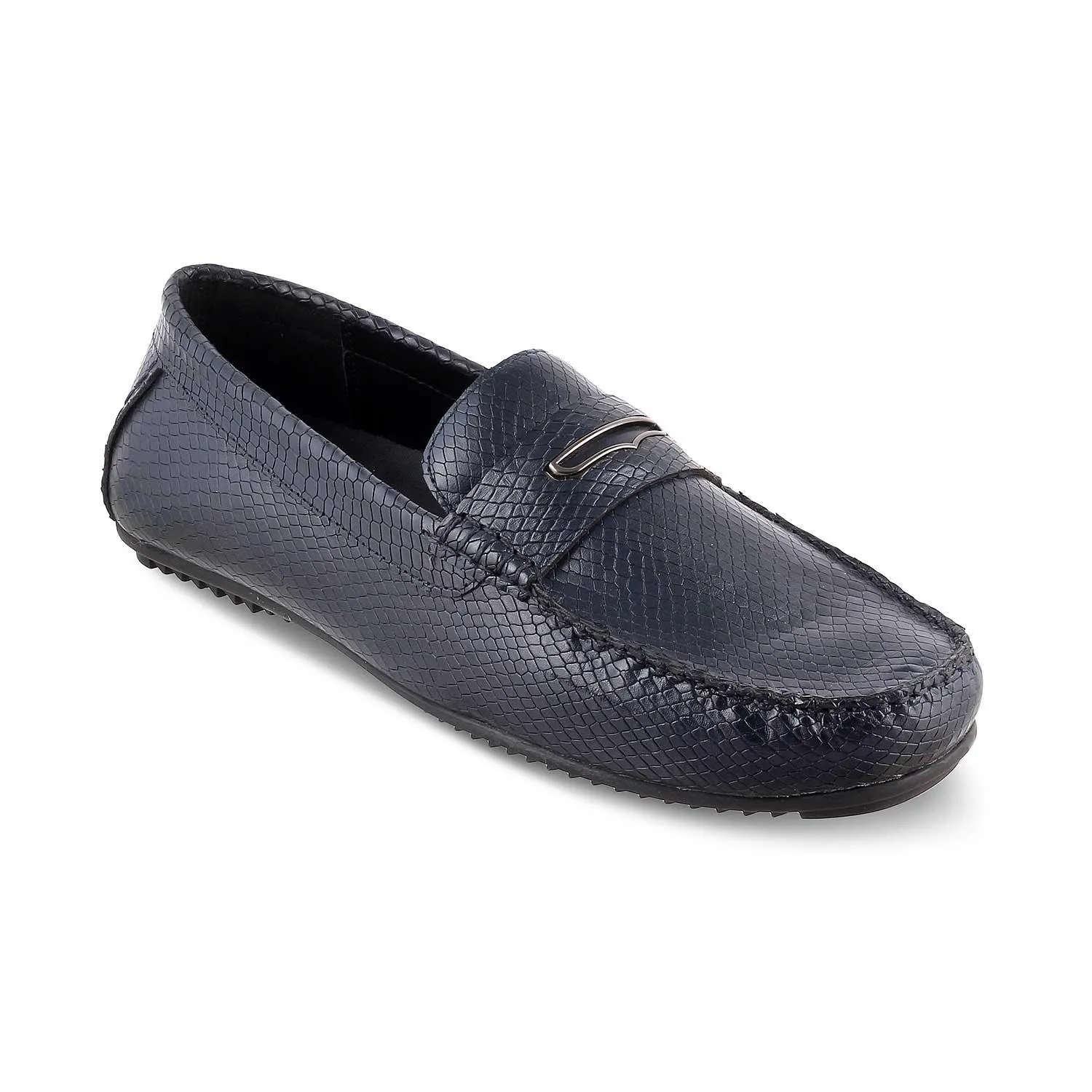 The Astro Blue Men's Leather Loafers Tresmode