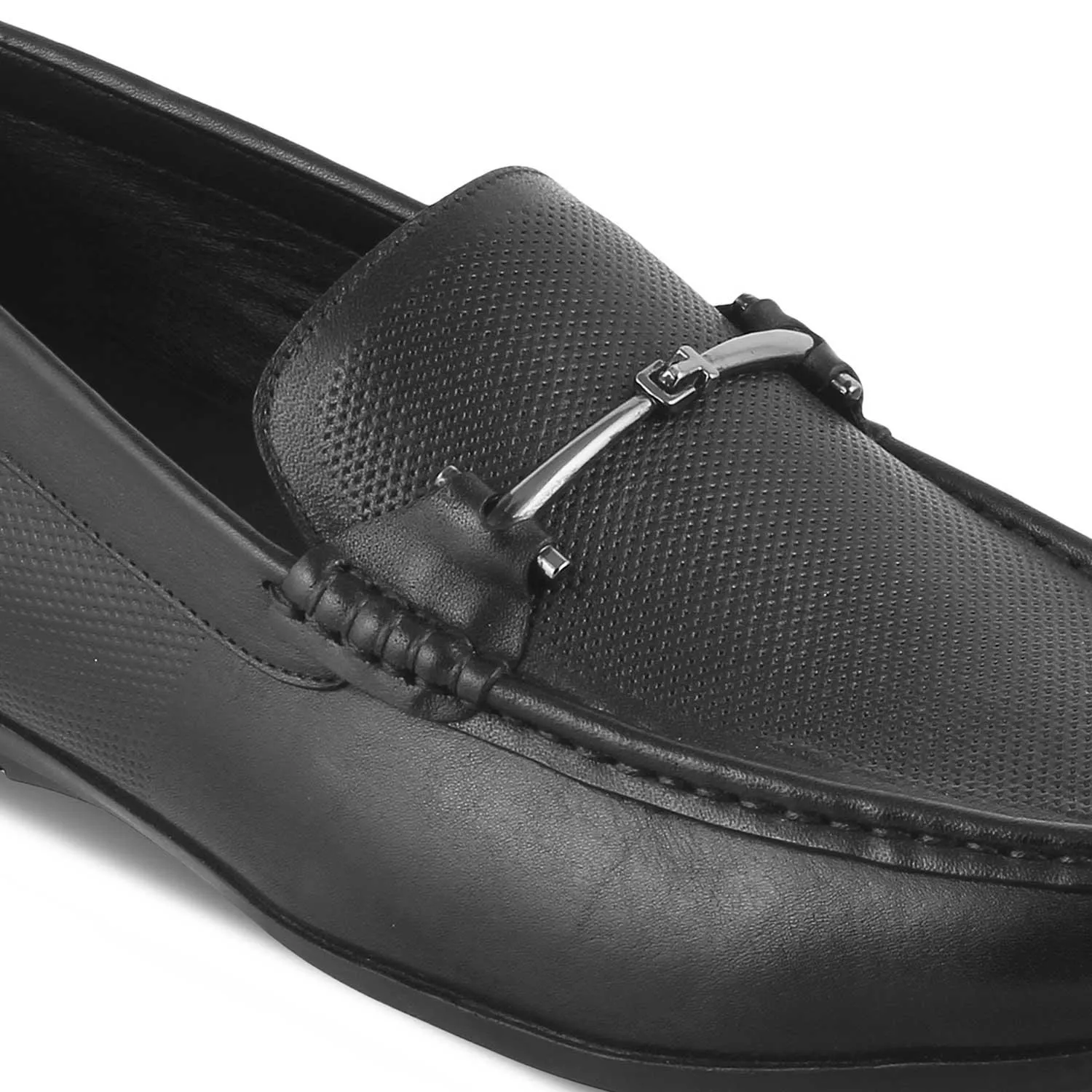 The Nimbia Black Men's Leather Loafers Tresmode