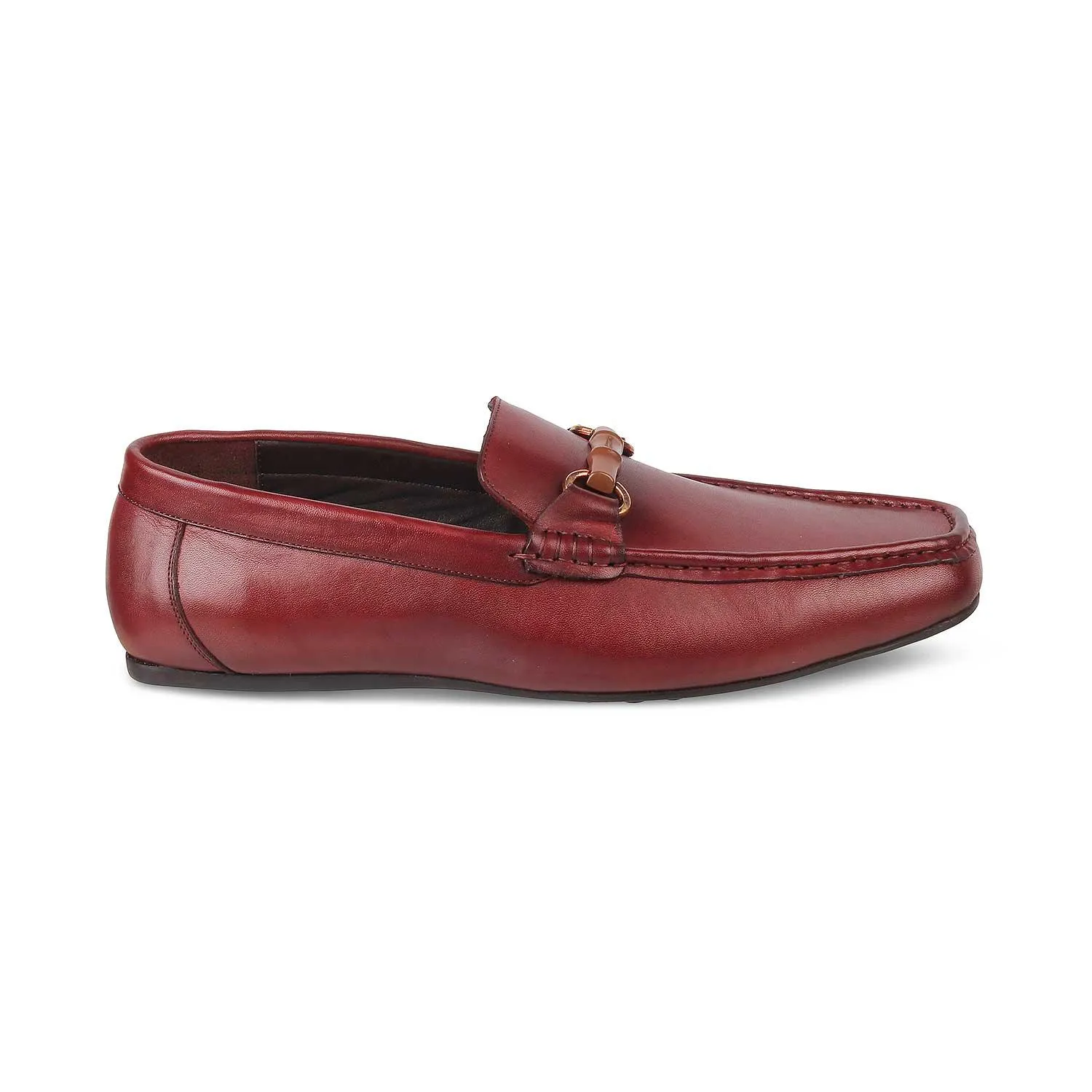 The Porter-2 Wine Men's Leather Loafers Tresmode