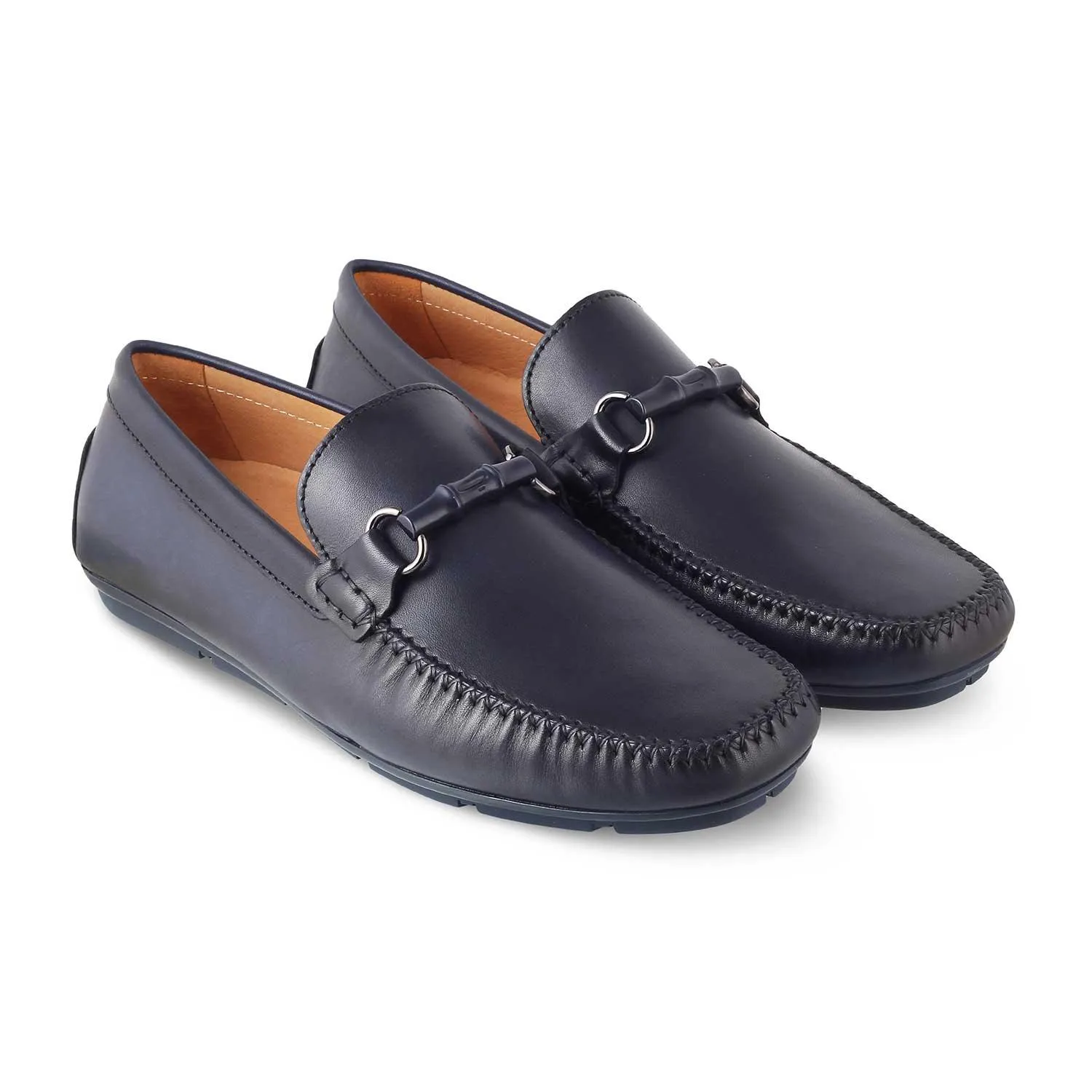 The Rodeo Blue Men's Leather Driving Loafers Tresmode