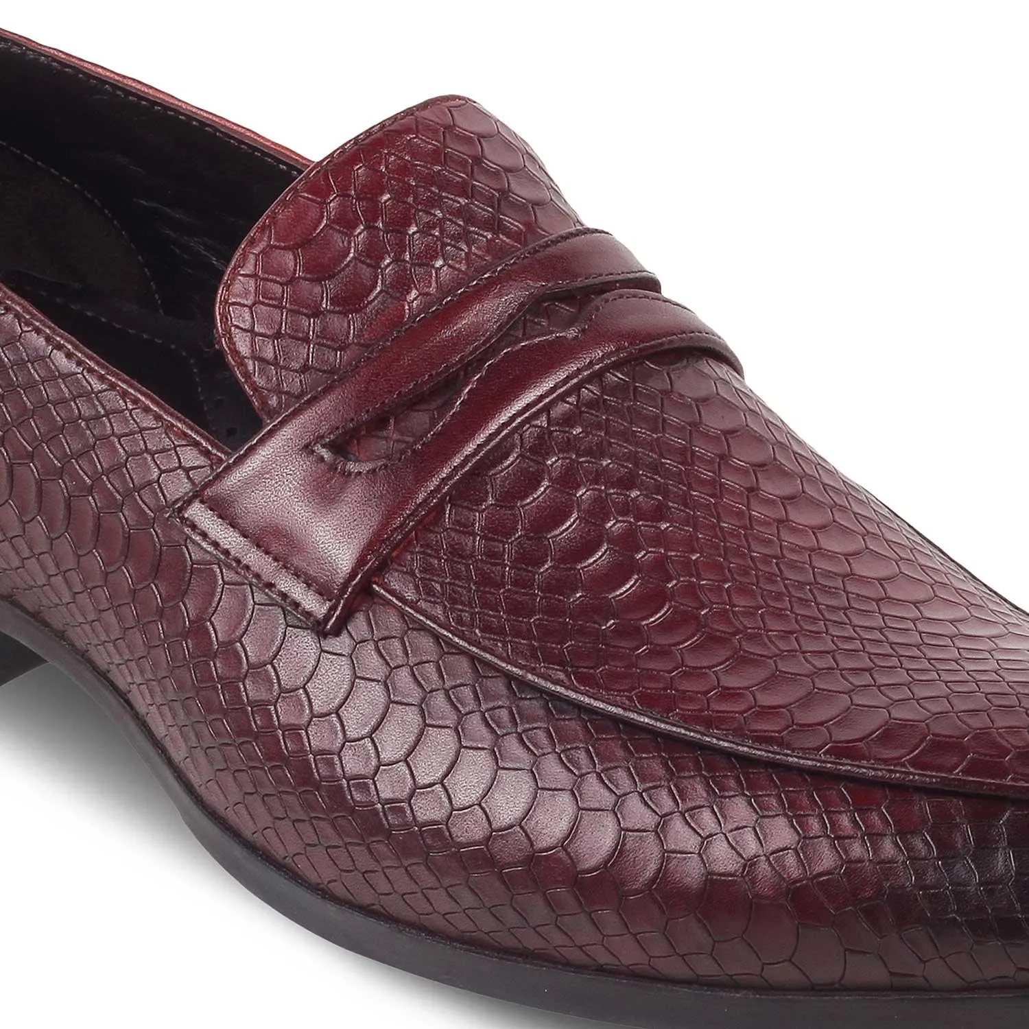 The Rosnake Wine Men's Leather Loafers Tresmode