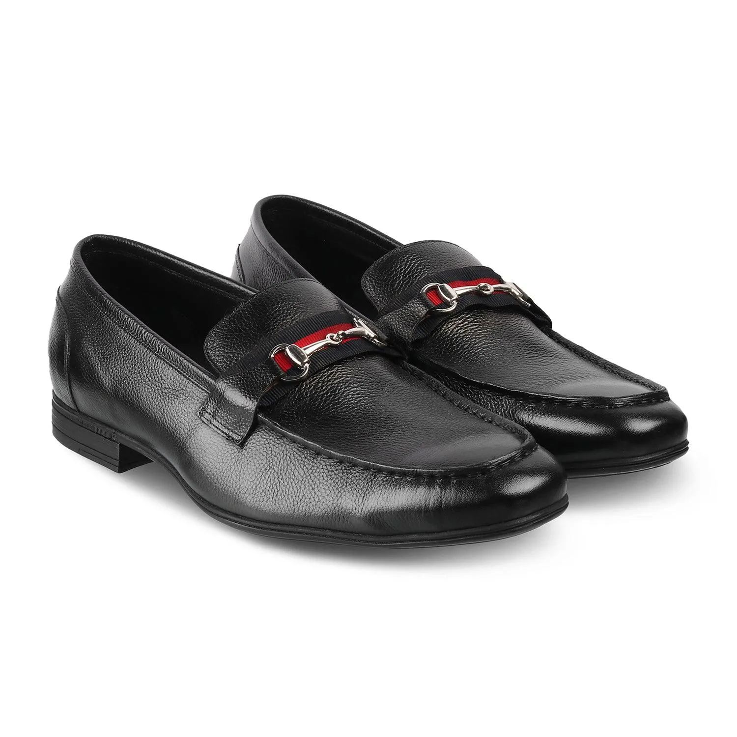 The Suchi Black Mens Leather Loafers