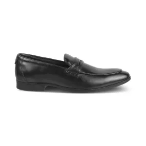 The Toslip Black Men's Leather Penny Loafers Tresmode