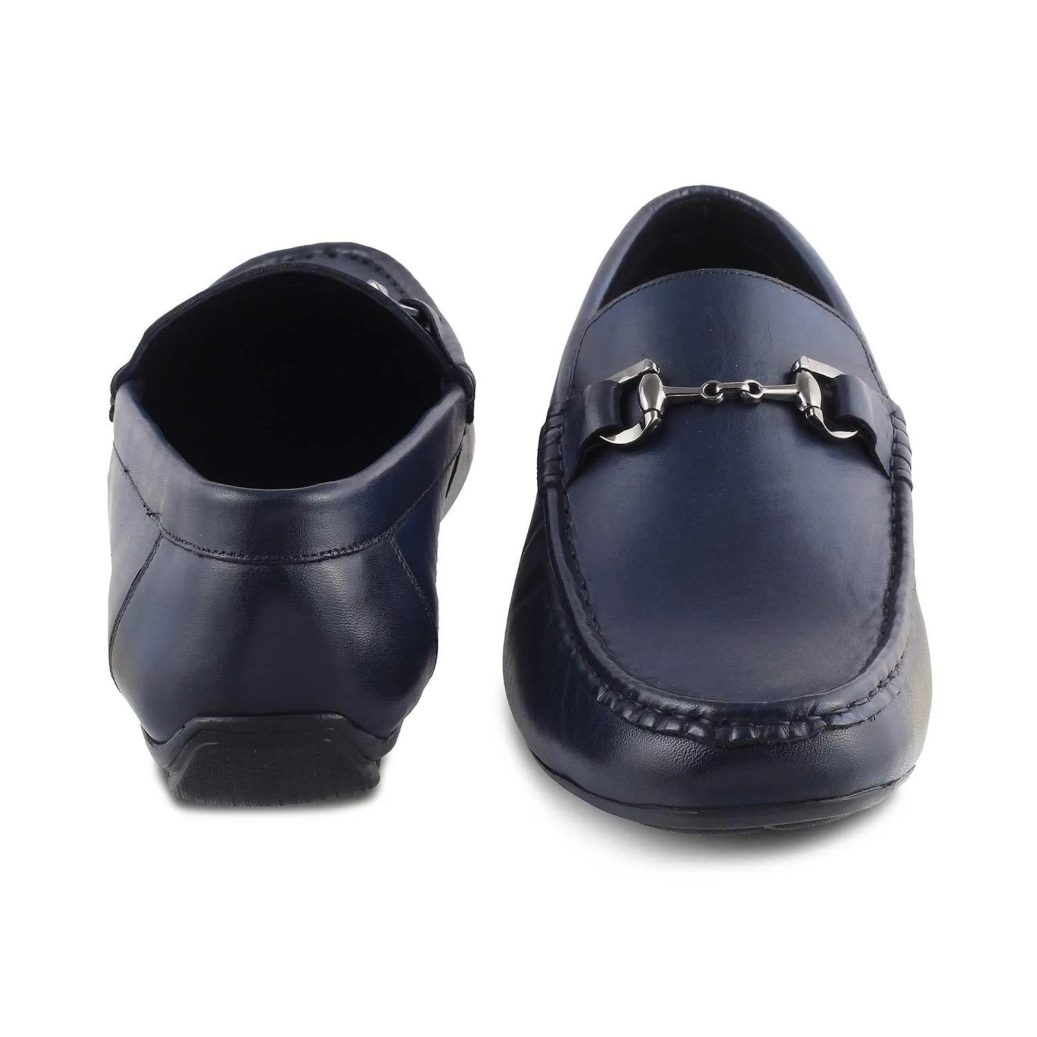 The Votterdam Navy Men's Leather Driving Loafers Tresmode