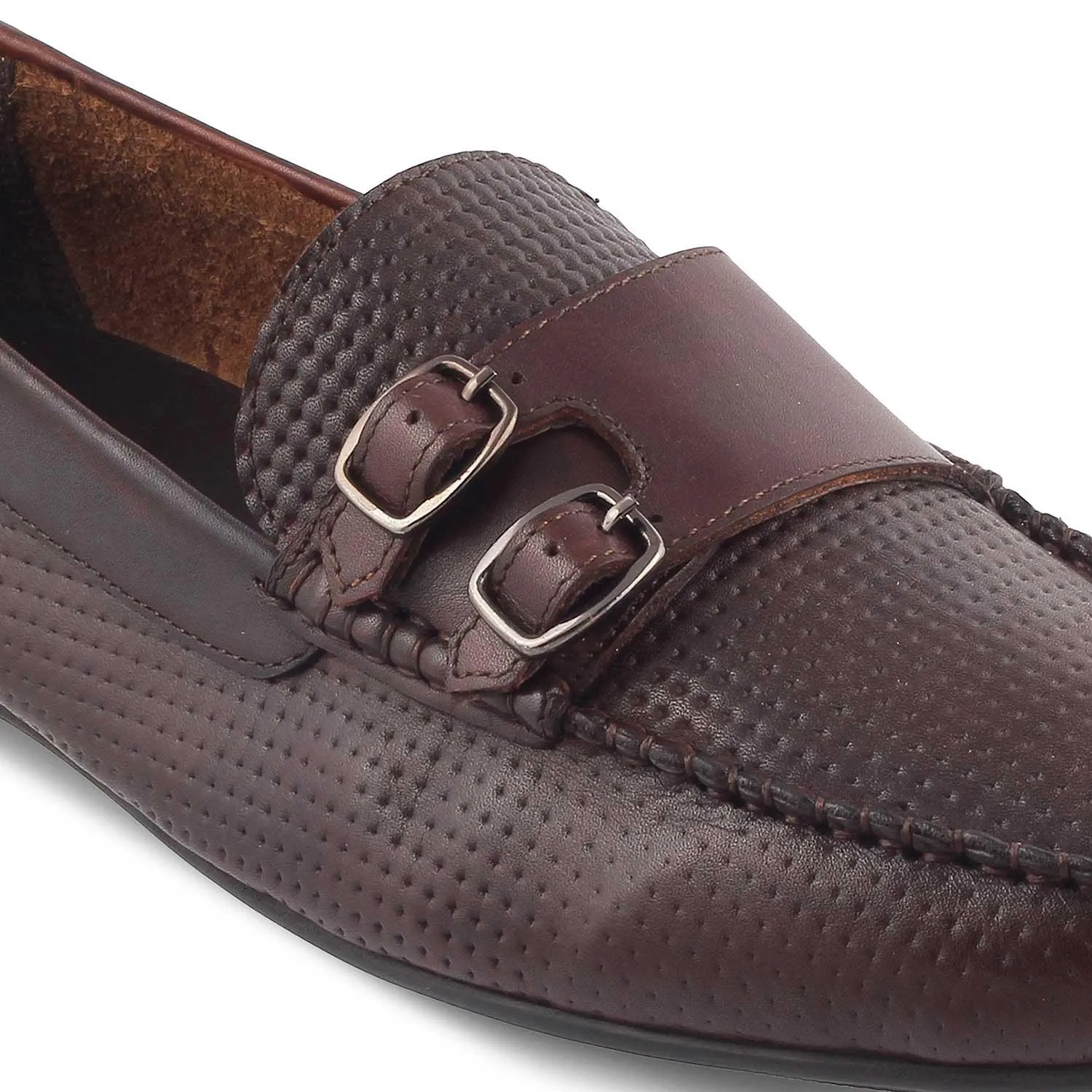 The Yosa Brown Men's Double Monk Shoes Tresmode