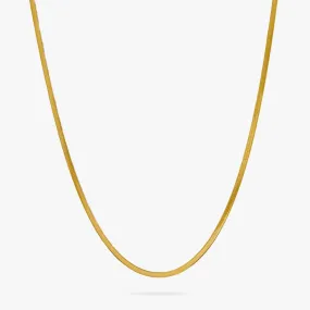 Thin Herringbone Necklace in Gold