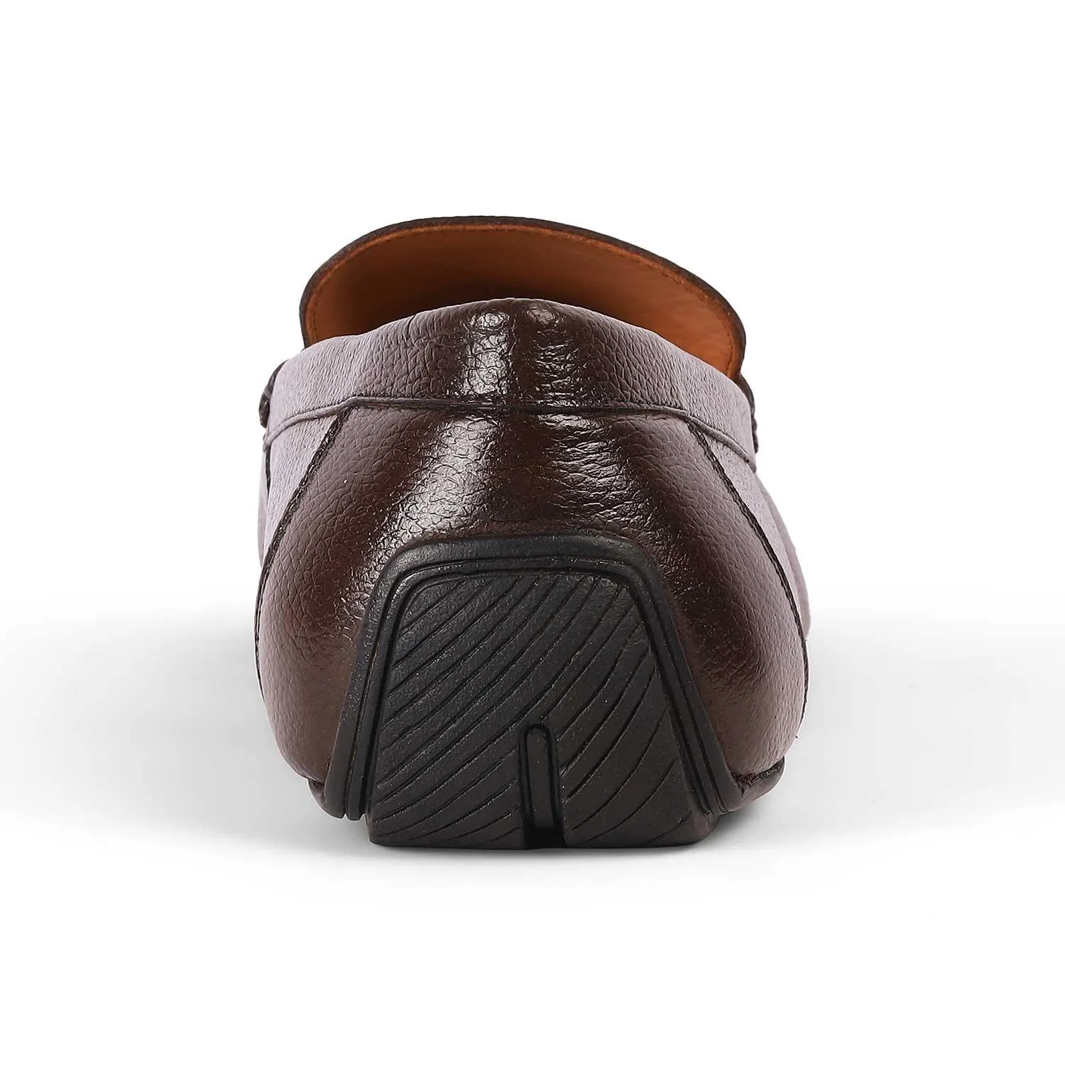 Tresmode Event Brown Men's Leather Driving Loafers