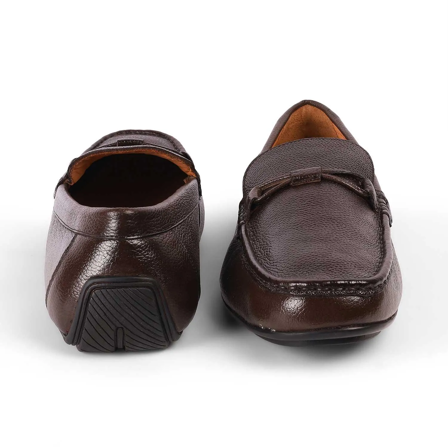 Tresmode Event Brown Men's Leather Driving Loafers