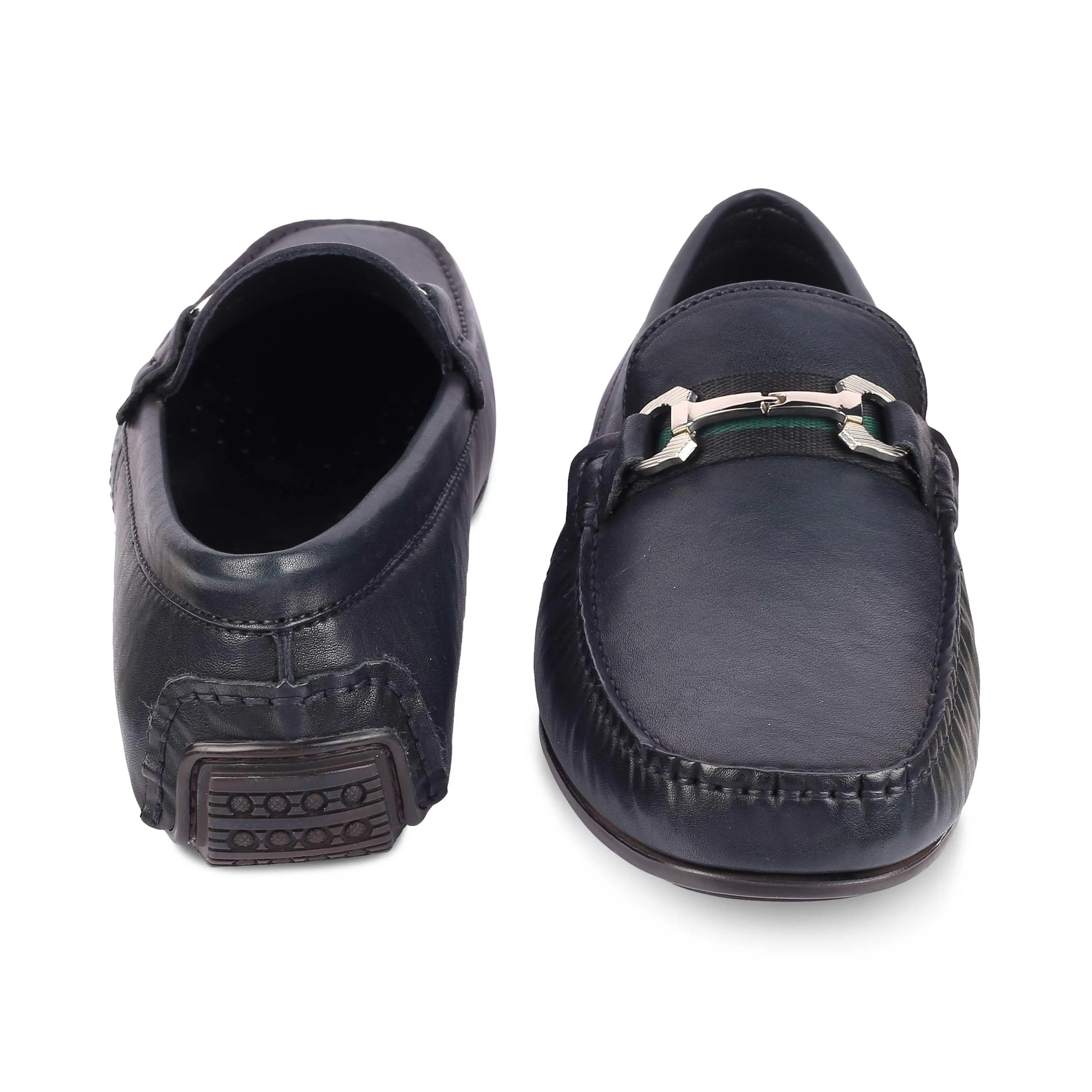 Tresmode Leavre Blue Men's Leather Driving Loafers