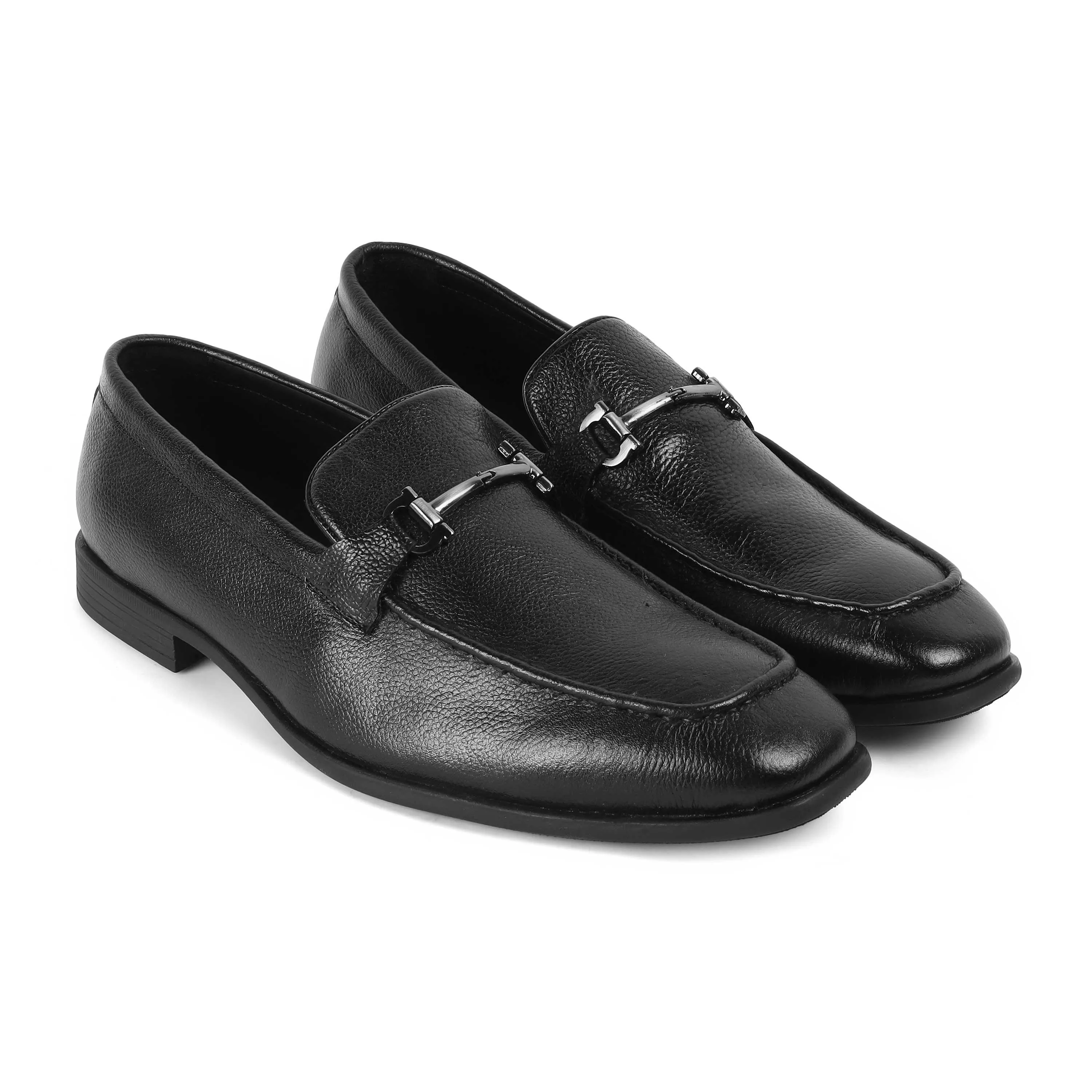 Tresmode Umac Black Men's Leather Loafers