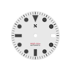 Watch Dial: Divemaster White w Black Lume