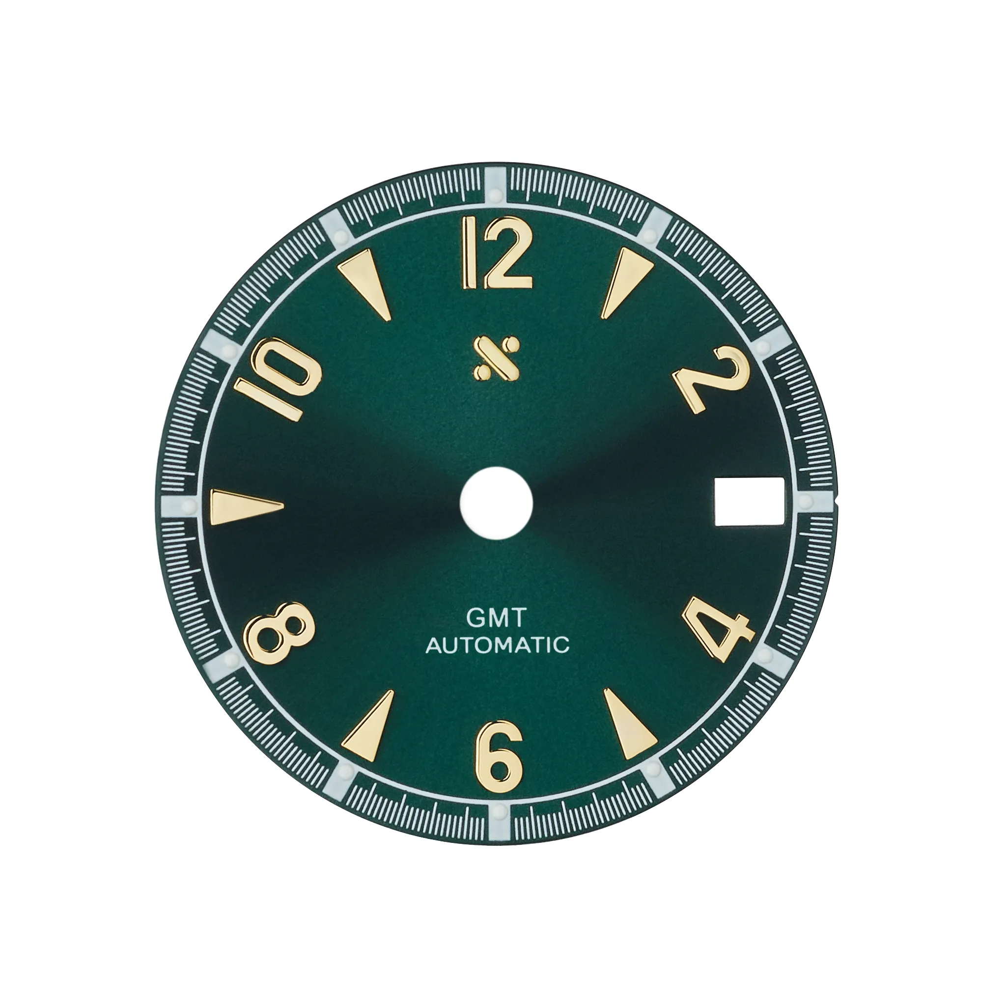 Watch Dial: GMT Alpine Sunburst Green