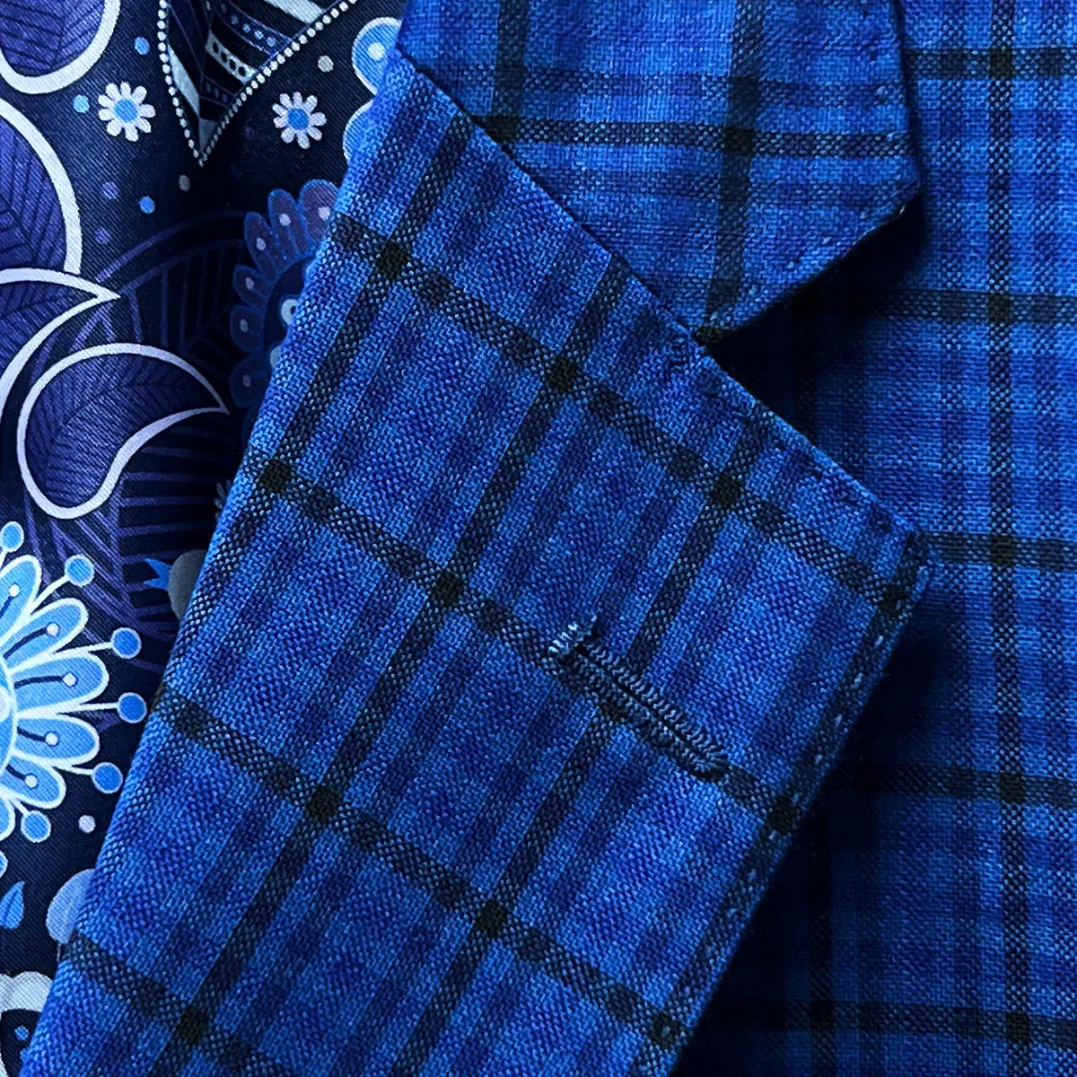 Westwood Hart Royal Blue with Black Grid Checks Men's Sportcoat