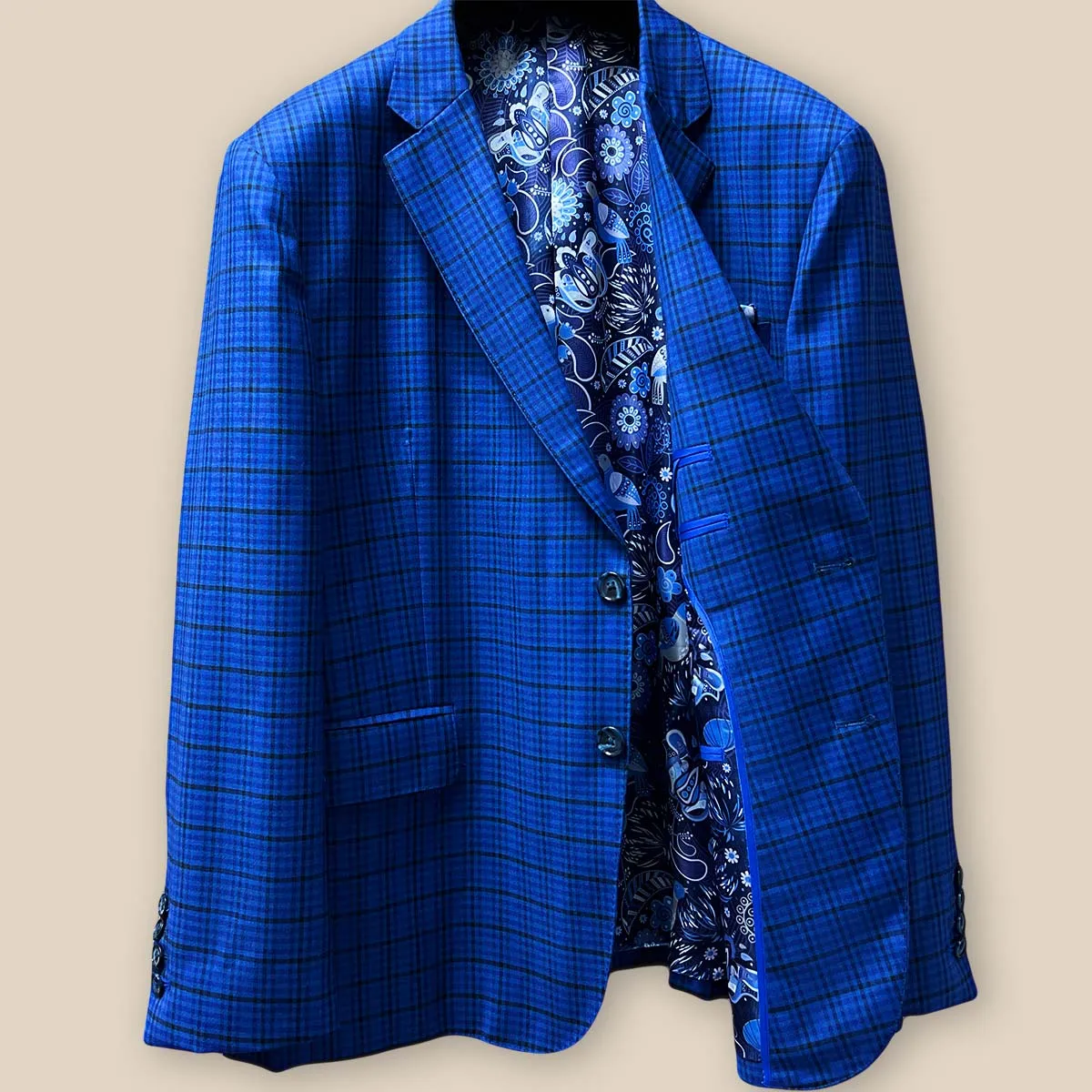 Westwood Hart Royal Blue with Black Grid Checks Men's Sportcoat